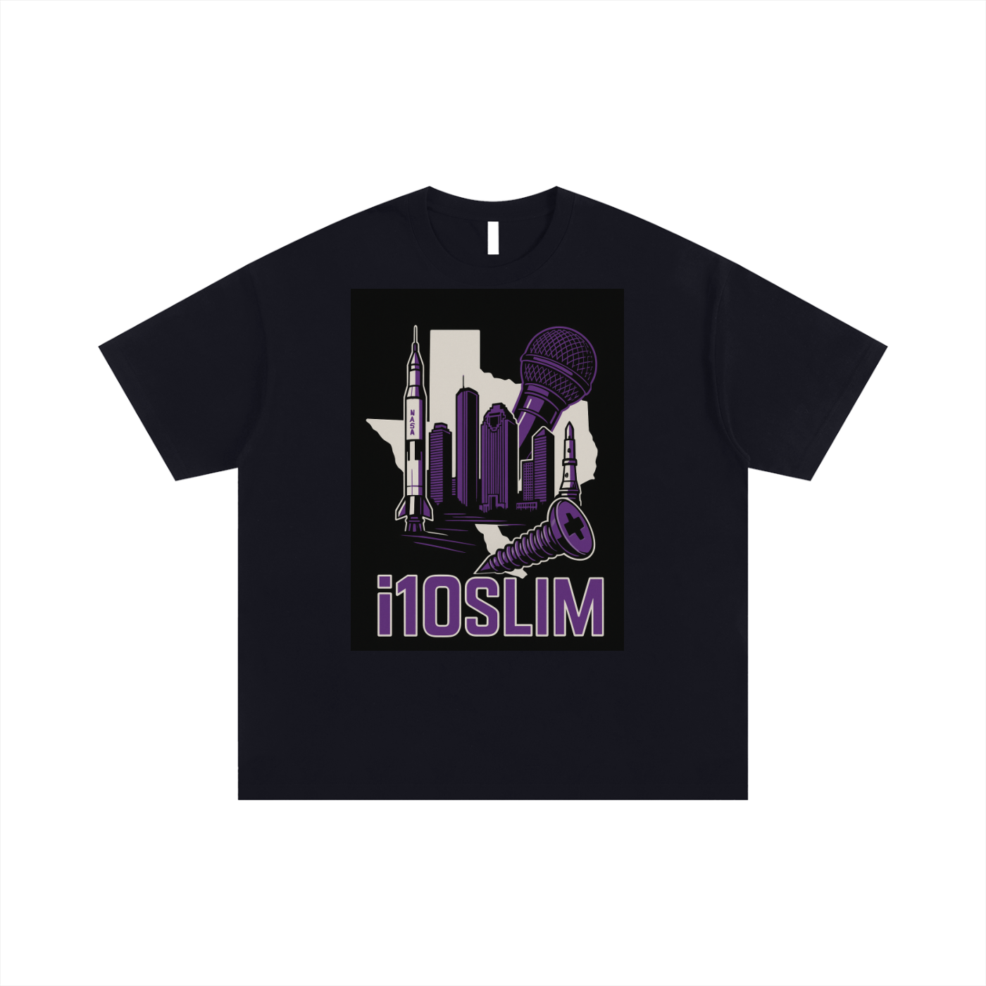 i10Slim Houston Black Oversized T-shirt